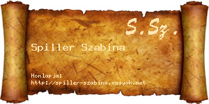 Spiller Szabina névjegykártya
